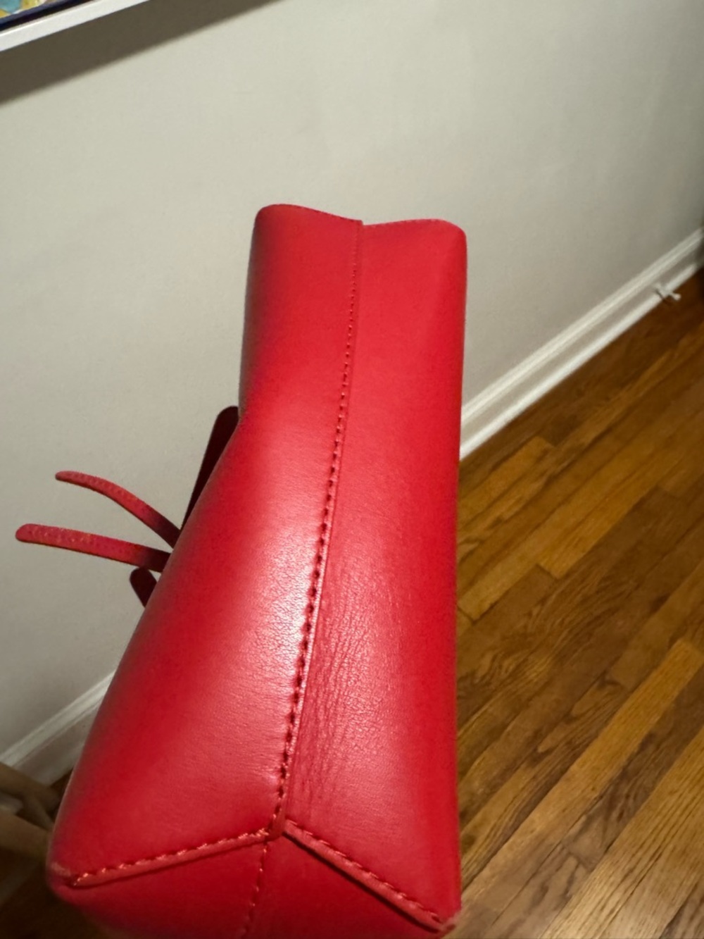 Mansur Gavriel Red Leather Women's Top-Handle Purse - Picture 6 of 7